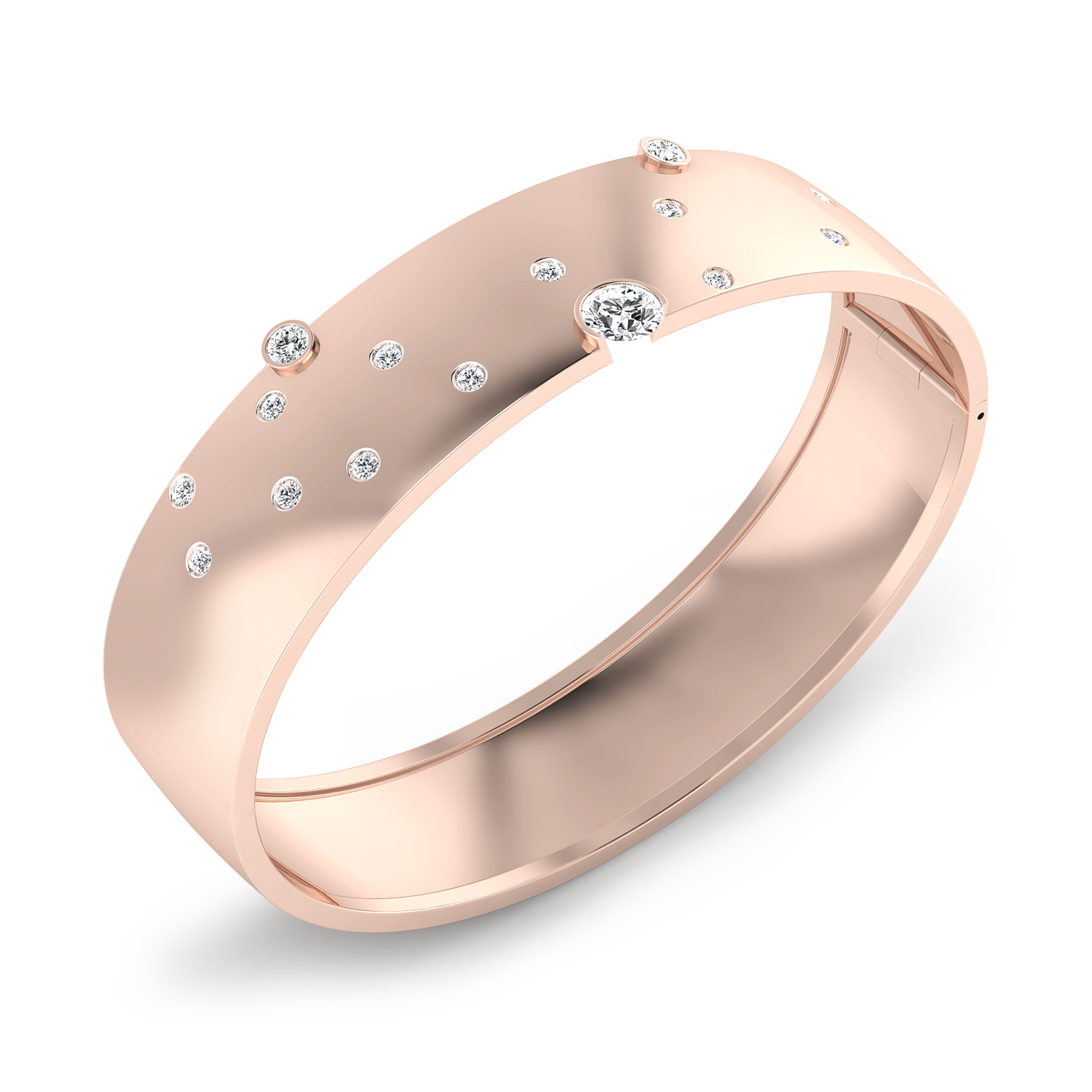 Bracelets 18k pink gold 17 brilliant cut diamond