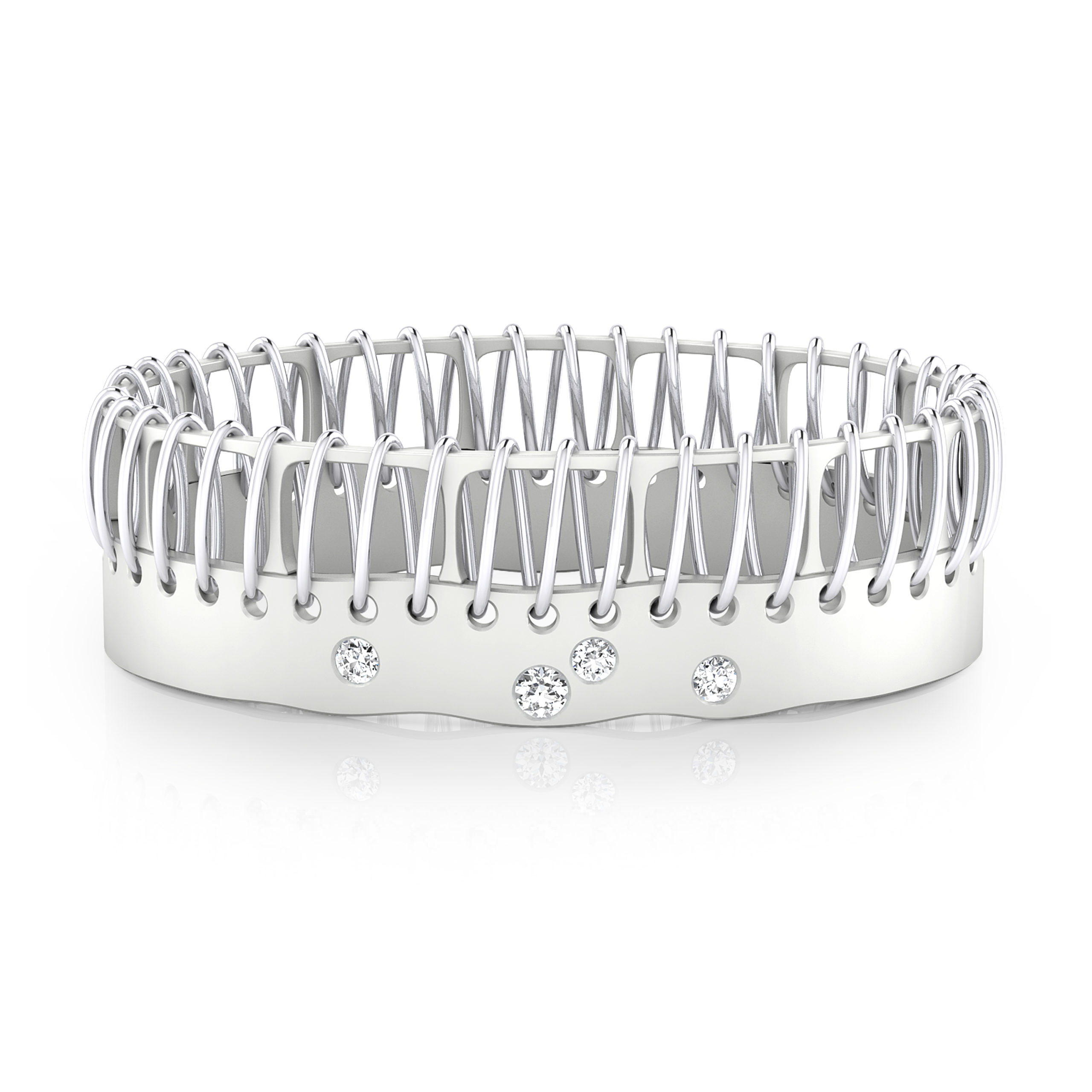 bracelets 18k white gold 4 brilliant cut diamond
