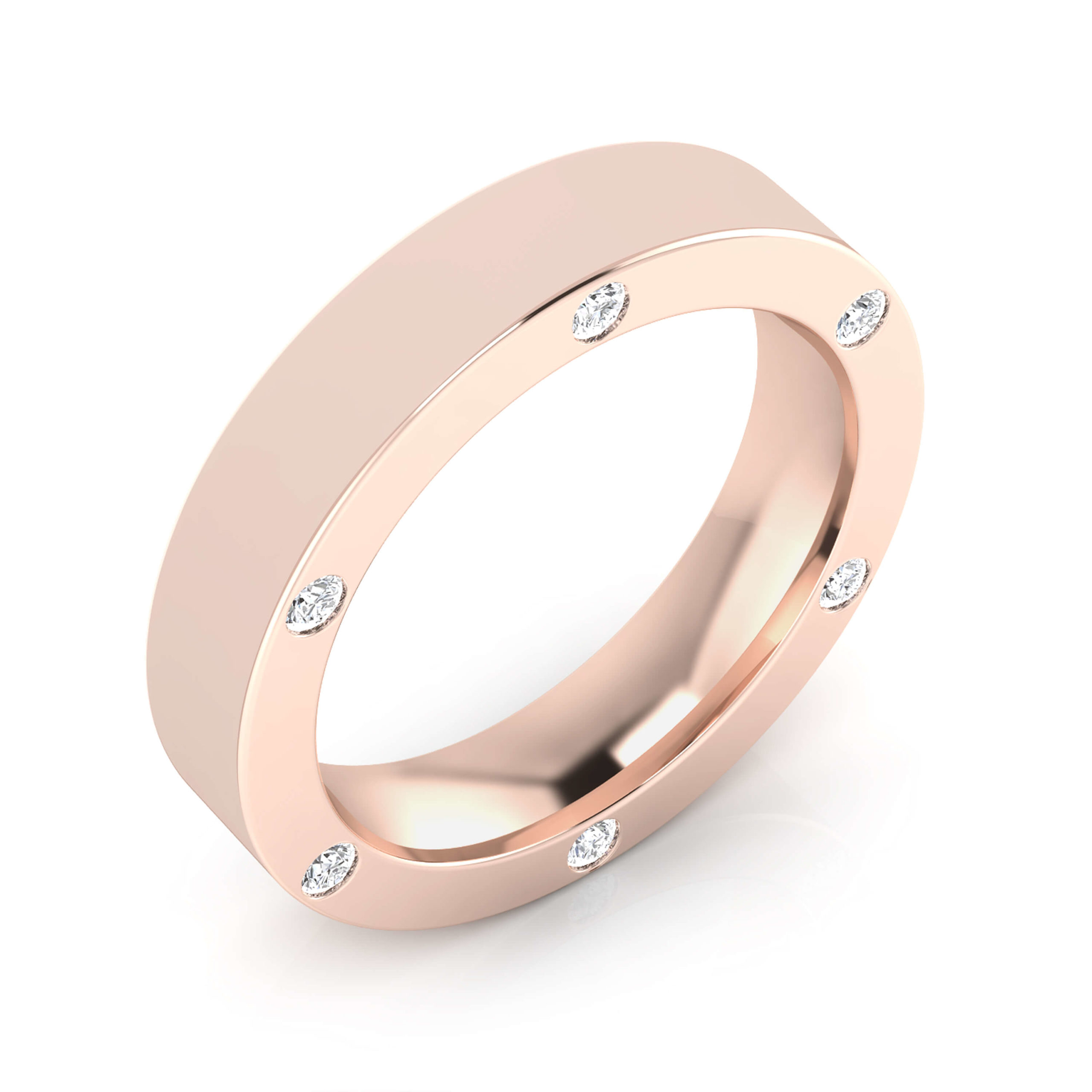 pink gold wedding rings