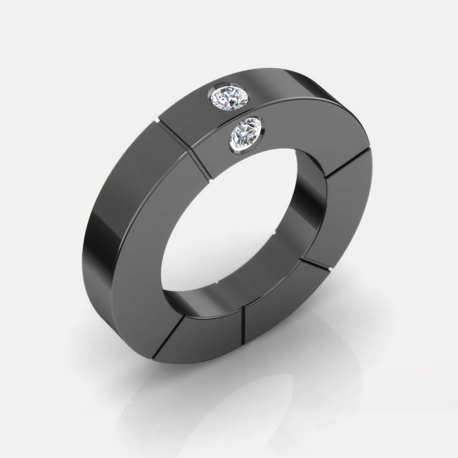 engagement rings black gold 3 diamonds