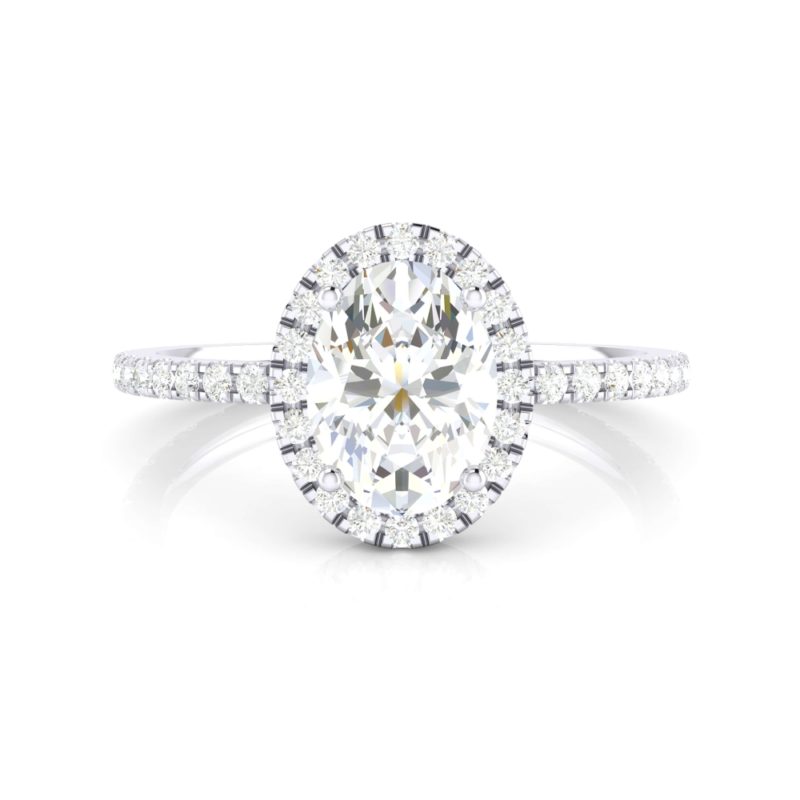 anillos de compromiso con halo de diamantes