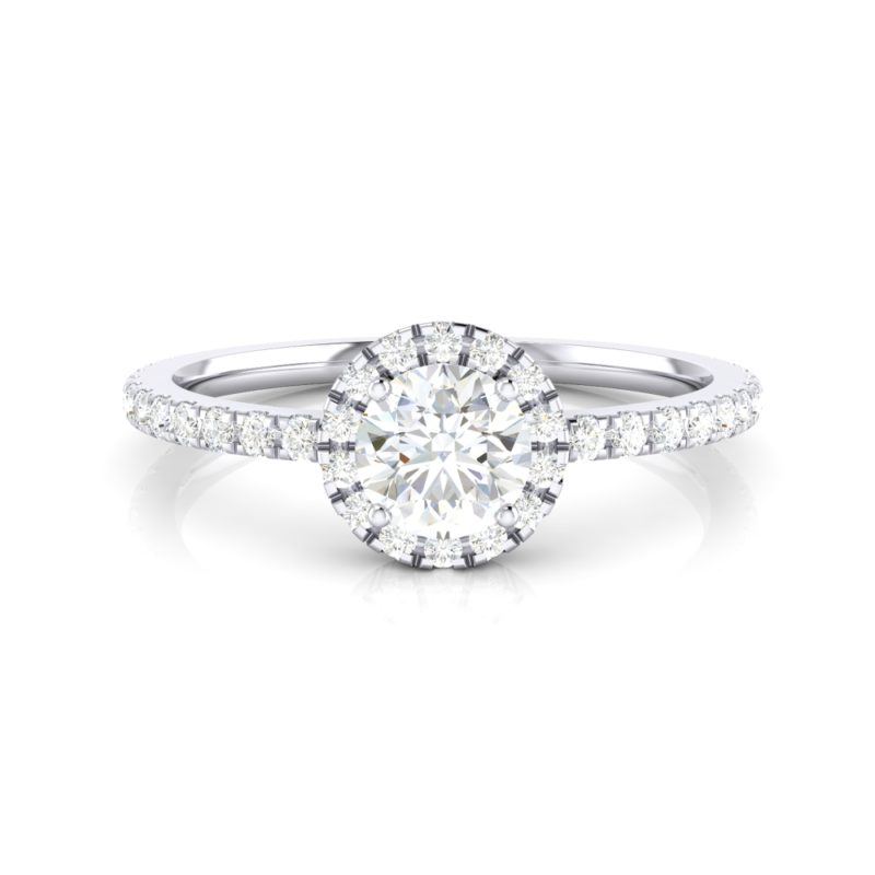 anillos de compromiso con halo de diamantes