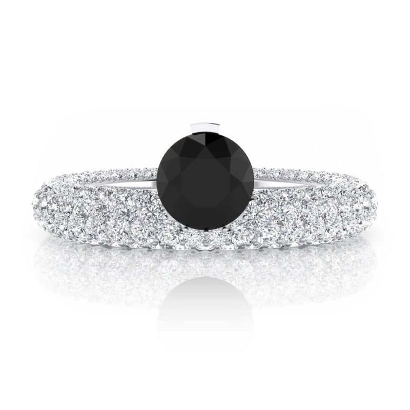 anillos de compromiso con diamante negro